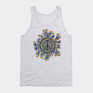 glowing psychedelic peace sign Tank Top